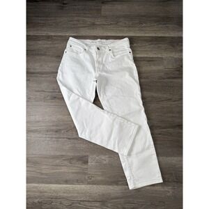 Eddie Bauer Boyfriend Crop Jeans Women's 8 (33x27) White Mid-Rise Straight Denim